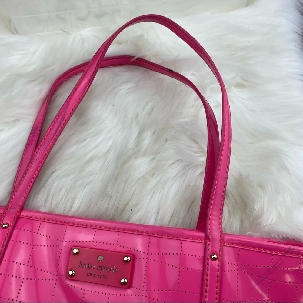 KATE SPADE NEW YORK MOLLY BIKINI DOT NEON PINK LARGE TOTE BAG